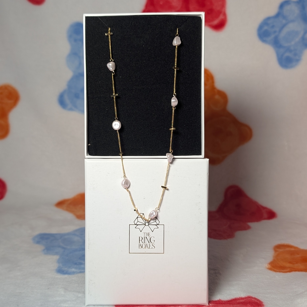 Gold and White Necklace